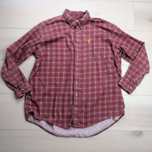 Wrangler FR Riggs Workwear Mens XL Plaid Button Up Shirt Long Sleeve Durable - Picture 1 of 11
